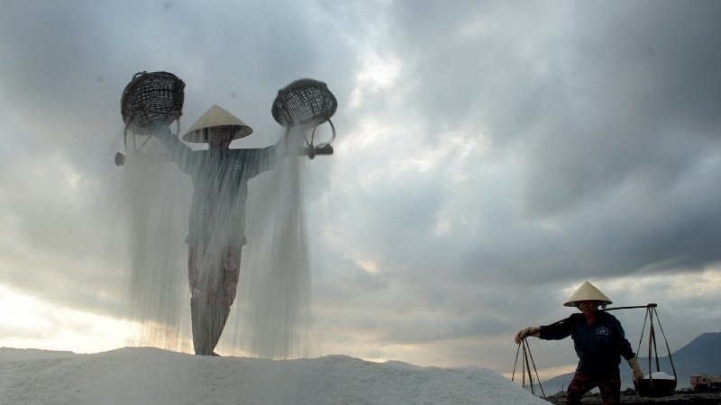 Visiting Hon Khoi salt field in Khanh Hoa province