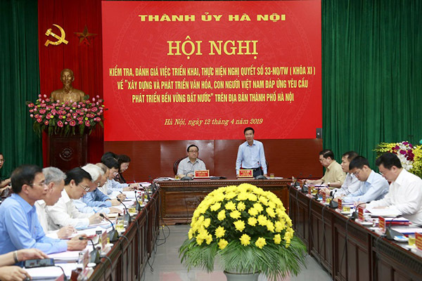 Ông Võ Văn Thưởng kiểm tra việc thực hiện Nghị quyết 33 tại Hà Nội