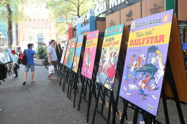 Belgian comic books on display in HCM City
