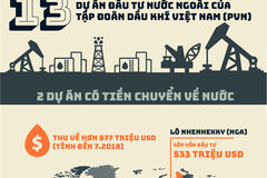 13 dự án đầu tư nước ngoài của Tập đoàn Dầu khí Việt Nam