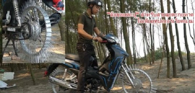Xe máy gắn đinh của Youtuber Nguyễn Thành Nam lên báo ngoại