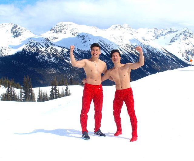 Giang brothers challenge cold weather with balancing act