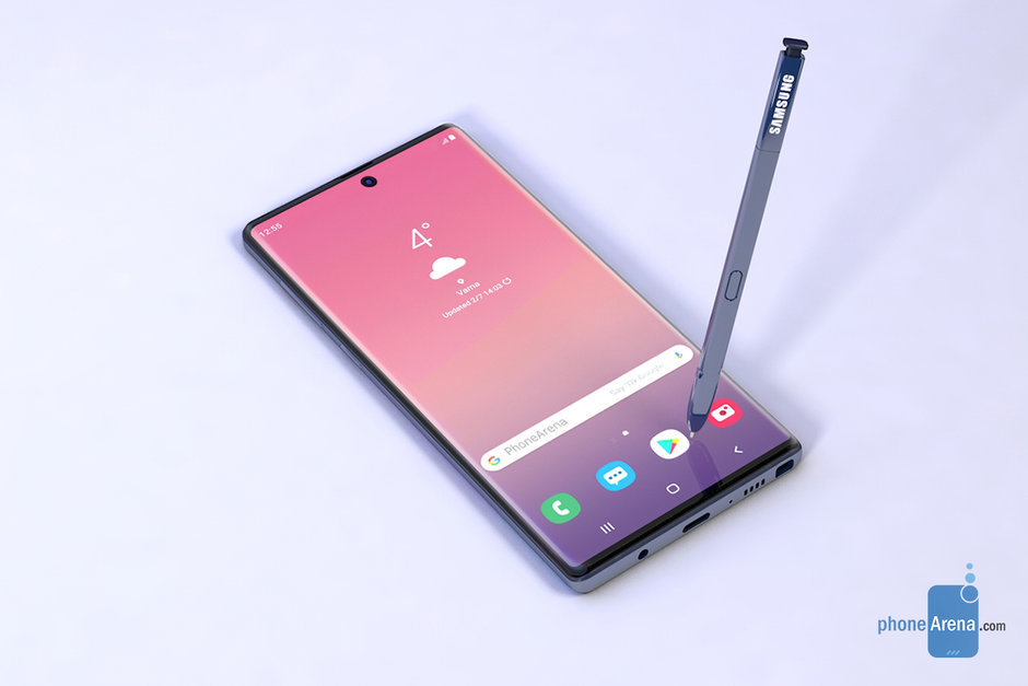 Galaxy Note 10 sẽ dùng màn hình cong, camera selfie ở giữa?