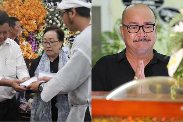 Con trai Lê Bình trao tặng 100 triệu, Hoàng Sơn oà khóc bên linh cữu