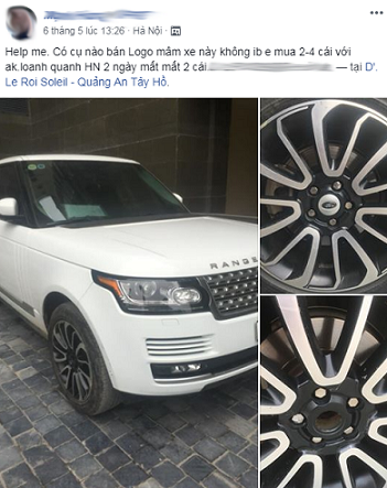 Hết vặt gương, xe sang Range Rover bị 'vặt' logo mâm xe