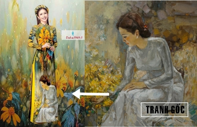Vi phạm bản quyền tranh in lên áo dài: Của chùa hay hàng chợ?