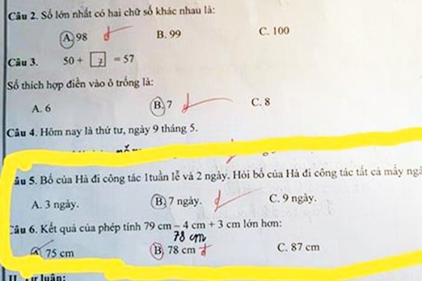 Phụ huynh phân vân cô đúng hay con mình giải toán đúng