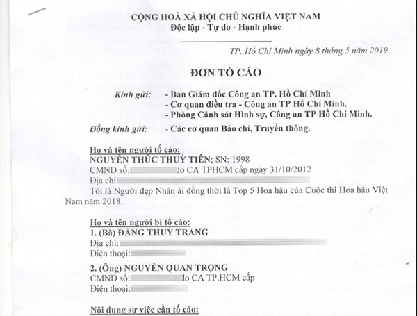 Nguyễn Thúc Thùy Tiên gửi đơn tố cáo chị gái Hoa hậu Đặng Thu Thảo