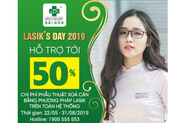 Lasik’s Day 2019: Hỗ trợ đến 50% phí phẫu thuật tật khúc xạ