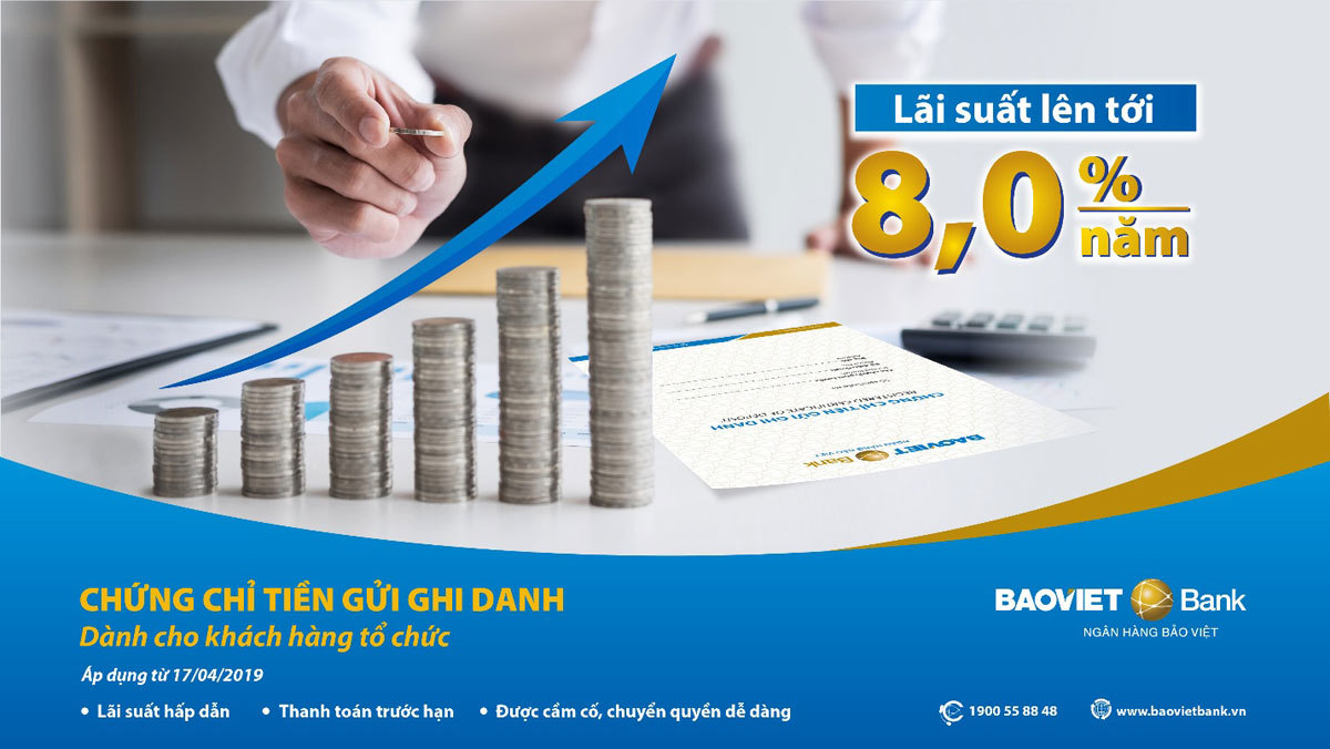 BAOVIET Bank tung ra sản phẩm chứng chỉ tiền gửi dành cho tổ chức