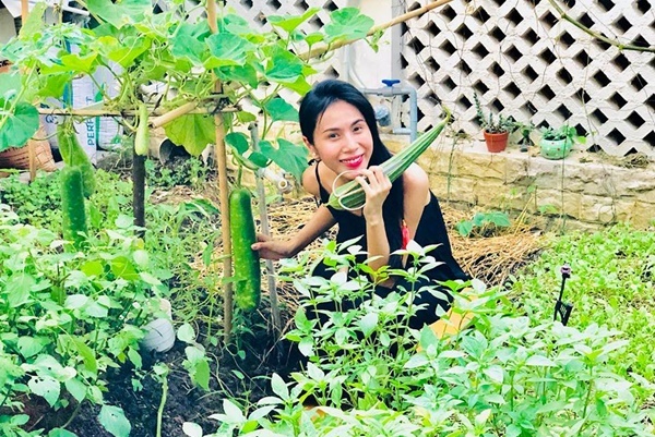 Khu vườn đủ thứ rau quả sạch bên trong biệt thự của Công Vinh - Thủy Tiên