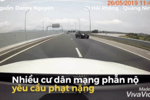 Ô tô đi ngược chiều kiểu 'tự sát' trên cao tốc Hải Phòng - Quảng Ninh
