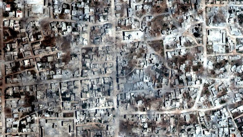 Cảnh tro tàn chết chóc vì chiến tranh ở Syria qua ảnh vệ tinh
