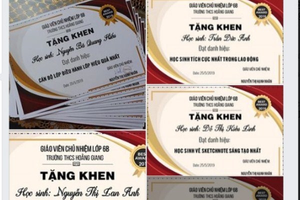 28 giấy khen với 