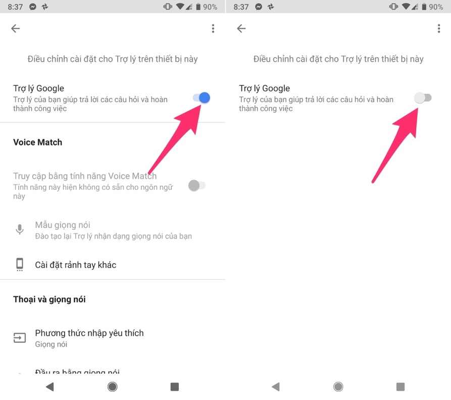Cách tắt Trợ lý ảo Google Assistant trên Android
