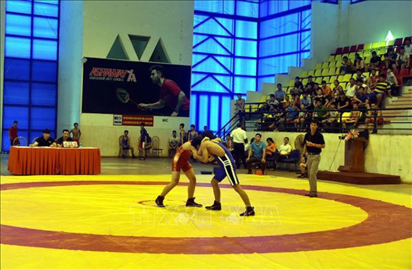 Wrestling tournament for young athletes held in Tuyen Quang