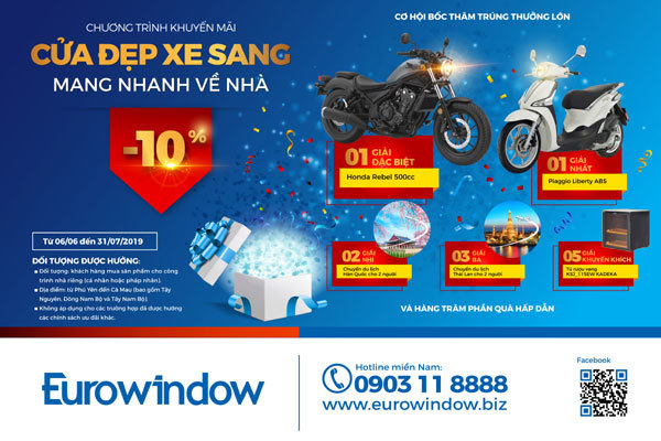Săn xe máy ‘khủng’ khi mua cửa Eurowindow