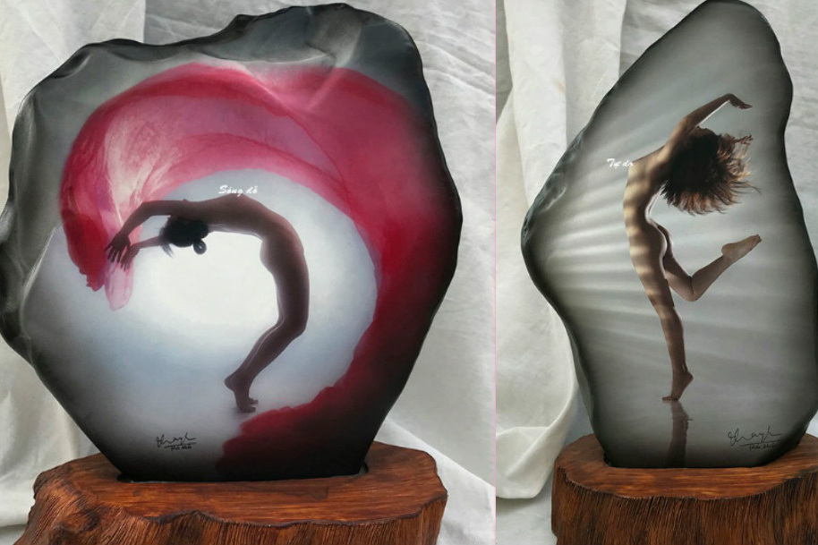 Bộ ảnh nude đặc biệt in lên đá có một không hai