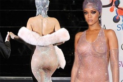 Rihanna mặc váy mỏng xuyên thấu khoe vòng 1 gây sốc nhất từ xưa đến nay