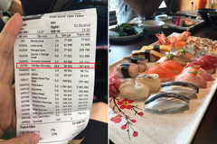 Khách 'tố' ăn sushi 7 triệu, tiền trà 1 triệu, nhà hàng phản ứng bất ngờ