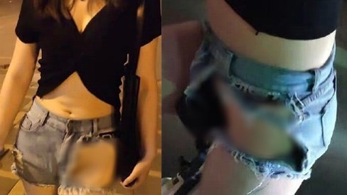 Phơi vùng nhạy cảm với kiểu thời trang cắt xẻ táo bạo trên phố Hà Nội, cô gái trẻ khiến người xem kinh hãi thốt không thành tiếng