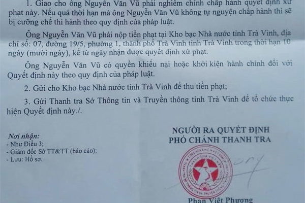 Xúc phạm Đảng, Nhà nước trên mạng, nam thanh niên bị phạt 7,5 triệu đồng