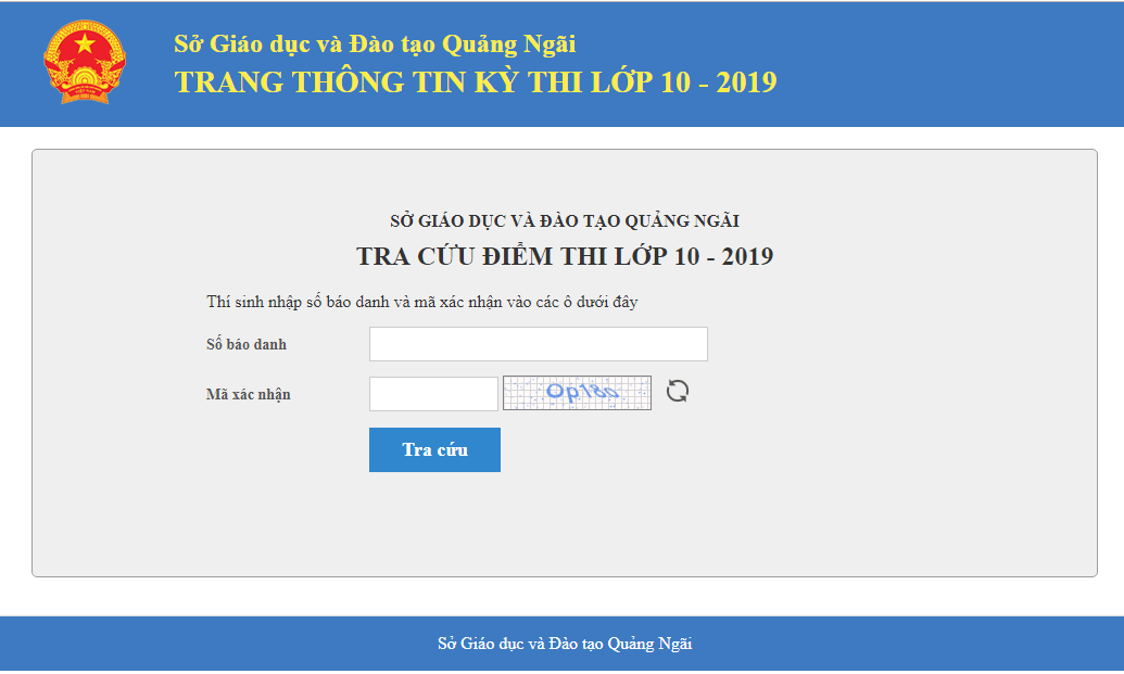 Quảng Ngãi công bố điểm thi vào lớp 10 năm 2019