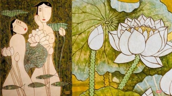 Beauty of the lotus featured through contemporary paintings