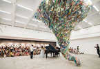 Artworks made from used plastic warn of environmental damage