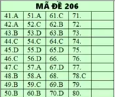 Đáp án tham khảo môn Hóa học thi THPT quốc gia 2019 tất cả các mã đề