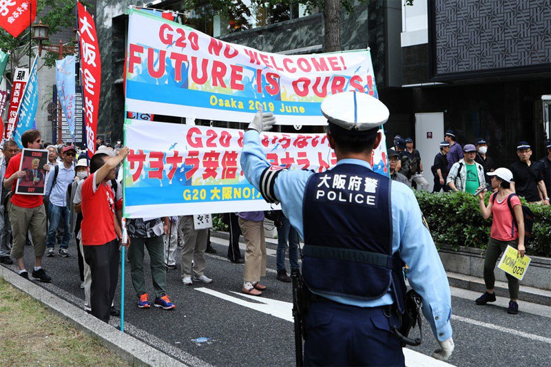 Cảnh sát dày đặc bảo vệ hội nghị G20 ở Osaka