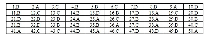 Đáp án môn Tiếng Anh thi THPT quốc gia 2019 mã đề 419