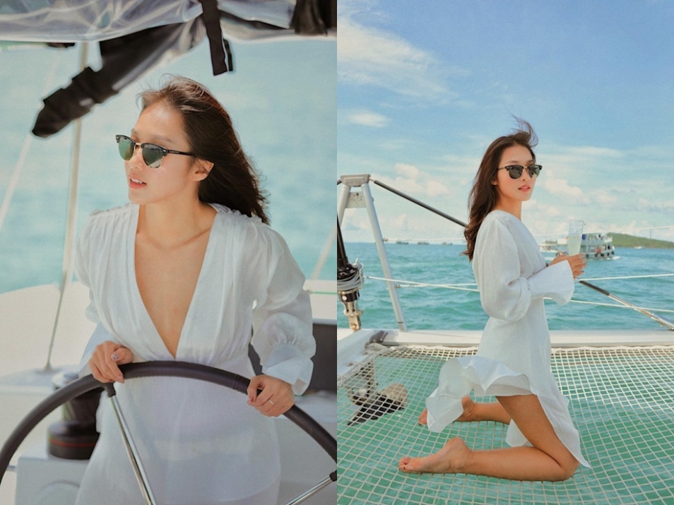 Minh Triệu thả rông vòng một, ca nương Kiều Anh diện bikini táo bạo