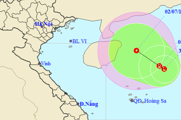 Xuất hiện vùng áp thấp trên Biển Đông