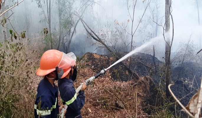 Cháy rừng dữ dội ở Quảng Nam, bạt ngàn rừng keo thành tro