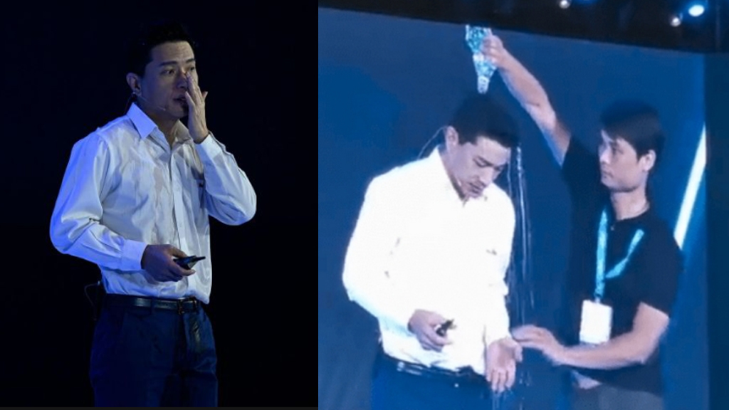 Người đổ nước lên đầu CEO Baidu giữa sân khấu bị bắt