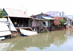 Landslides in the Mekong Delta causing serious erosion