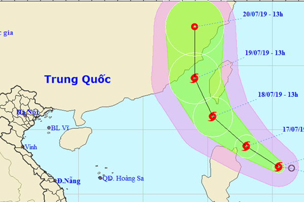 Bão Danas gần Biển Đông, di chuyển mạnh hướng Tây Tây Bắc