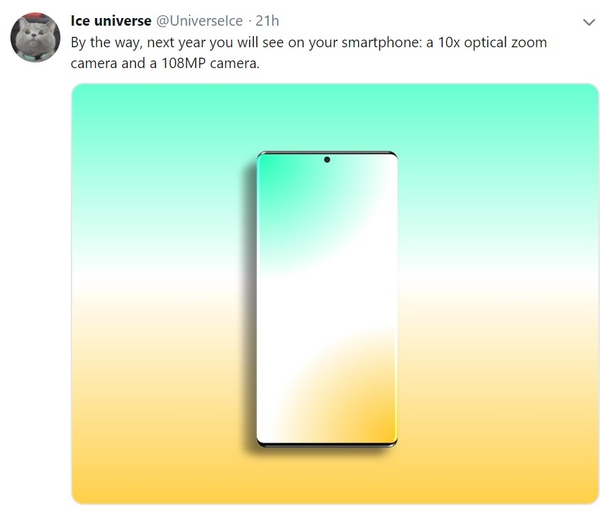 Smartphone có camera 'quái vật' 108MP, zoom quang 10x ra mắt năm tới?