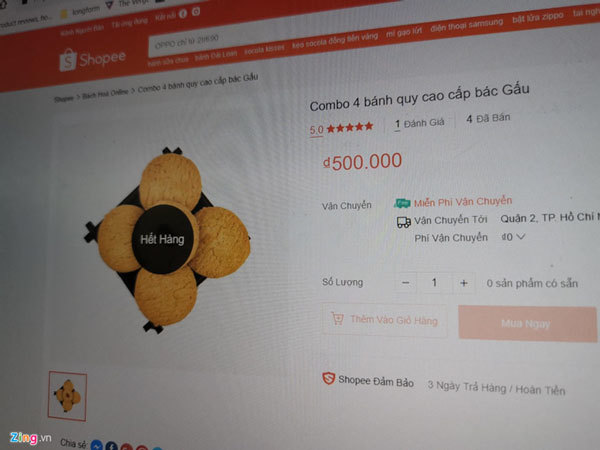 'Bánh cần sa' được bán trên Shopee nhiều tháng liền