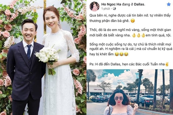 Hà Hồ xóa status vì bị suy diễn 'đá xoáy' Cường Đô La và Đàm Thu Trang