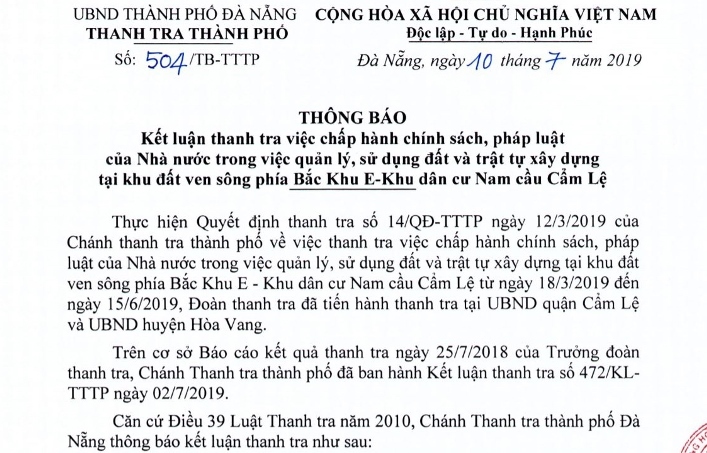 Đà Nẵng đề nghị xử lý hàng loạt cán bộ liên quan đến đất đai