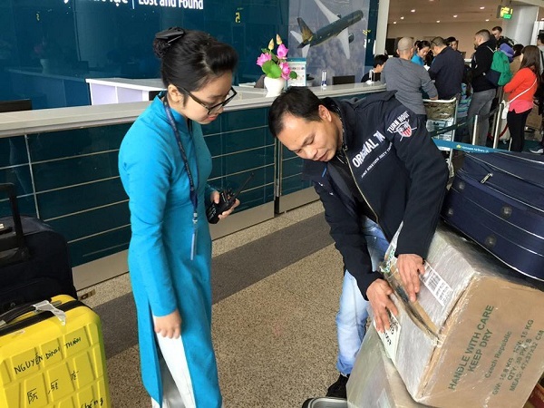 Khách đi máy bay Vietnam Airlines sẽ gửi hành lý theo kiện