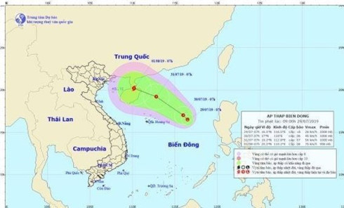 Tropical depression forms in East Sea