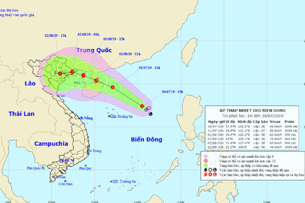 Áp thấp nhiệt đới có thể thành bão mạnh cấp 9, giật cấp 11