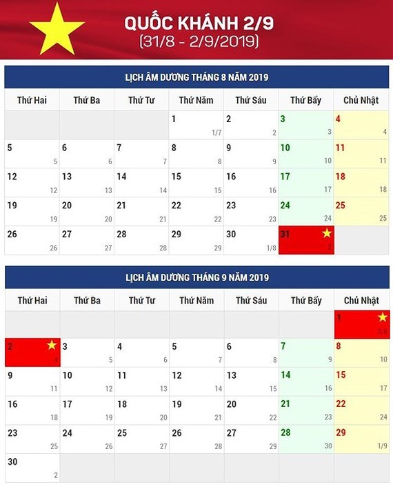 Three days off for upcoming National-Day holiday announced