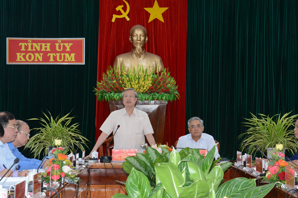 Thường trực Ban Bí thư làm việc với Tỉnh ủy Kon Tum