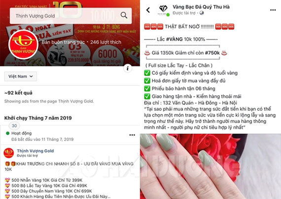 Cảnh giác với chiêu thức bán trang sức bằng vàng trên mạng xã hội