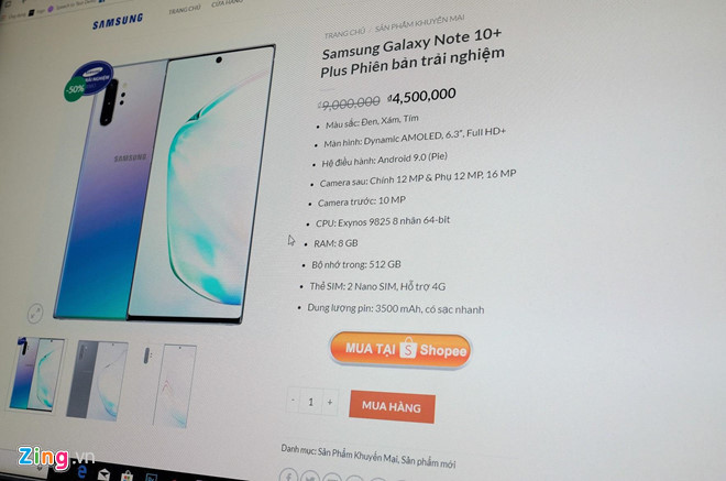 Ngã ngửa Samsung Note 10 plus giá 4,5 triệu đồng