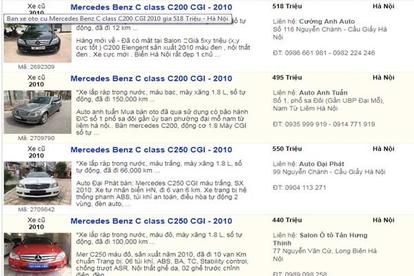 Giá Xe Mercedes Dưới 500 Triệu Đồng: Rẻ Mà Chất